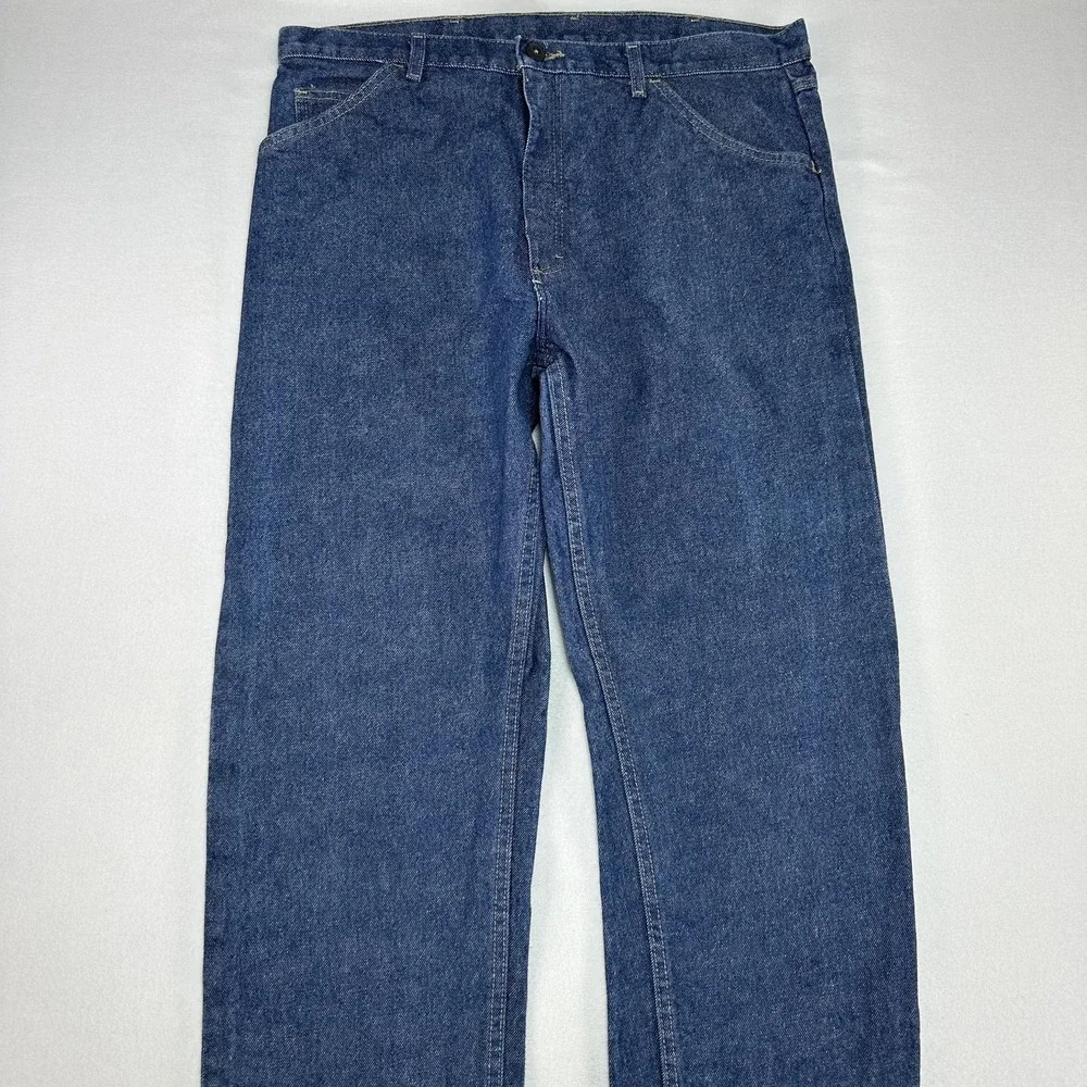 Bulwark FR Jeans Mens 38x34 Blue Relaxed Fit Straight Flame Resistant Denim Work